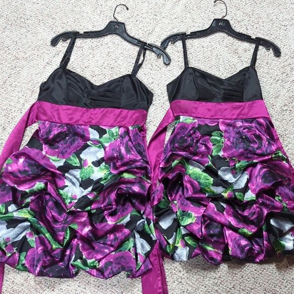 Iz byer, women/junior dresses, size 1 & 7, floral formal bubble spaghetti straps - Picture 10 of 11